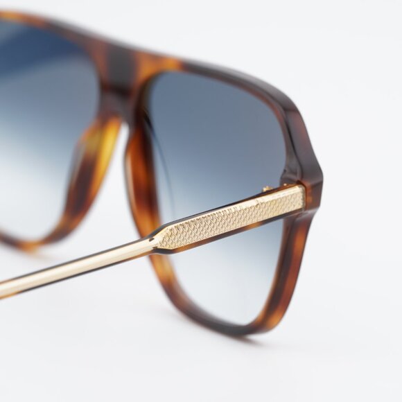 Victoria Beckham VB615S 215 Sunglasses Havana Square Frame, Blue Lenses main image 6